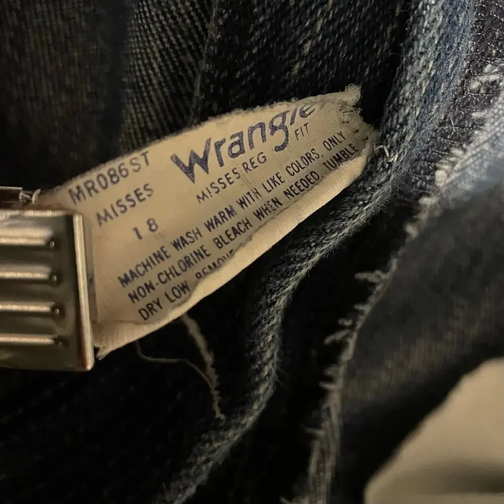 Vintage Wrangler Pinstripe Denim Trouser Jeans High Waist Straight Leg misses 18